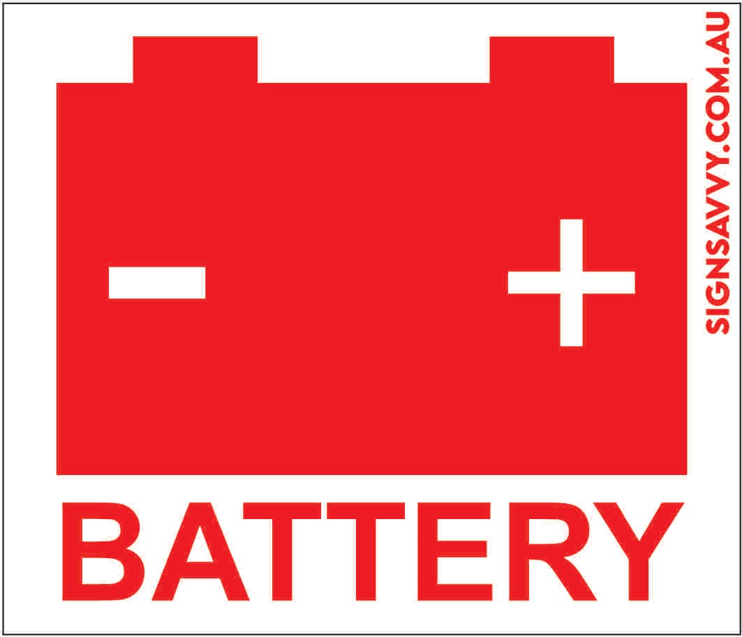 Battery Location Decal - Reflective - Drew's Sign It Pty LtdSafety Decals & Stickers