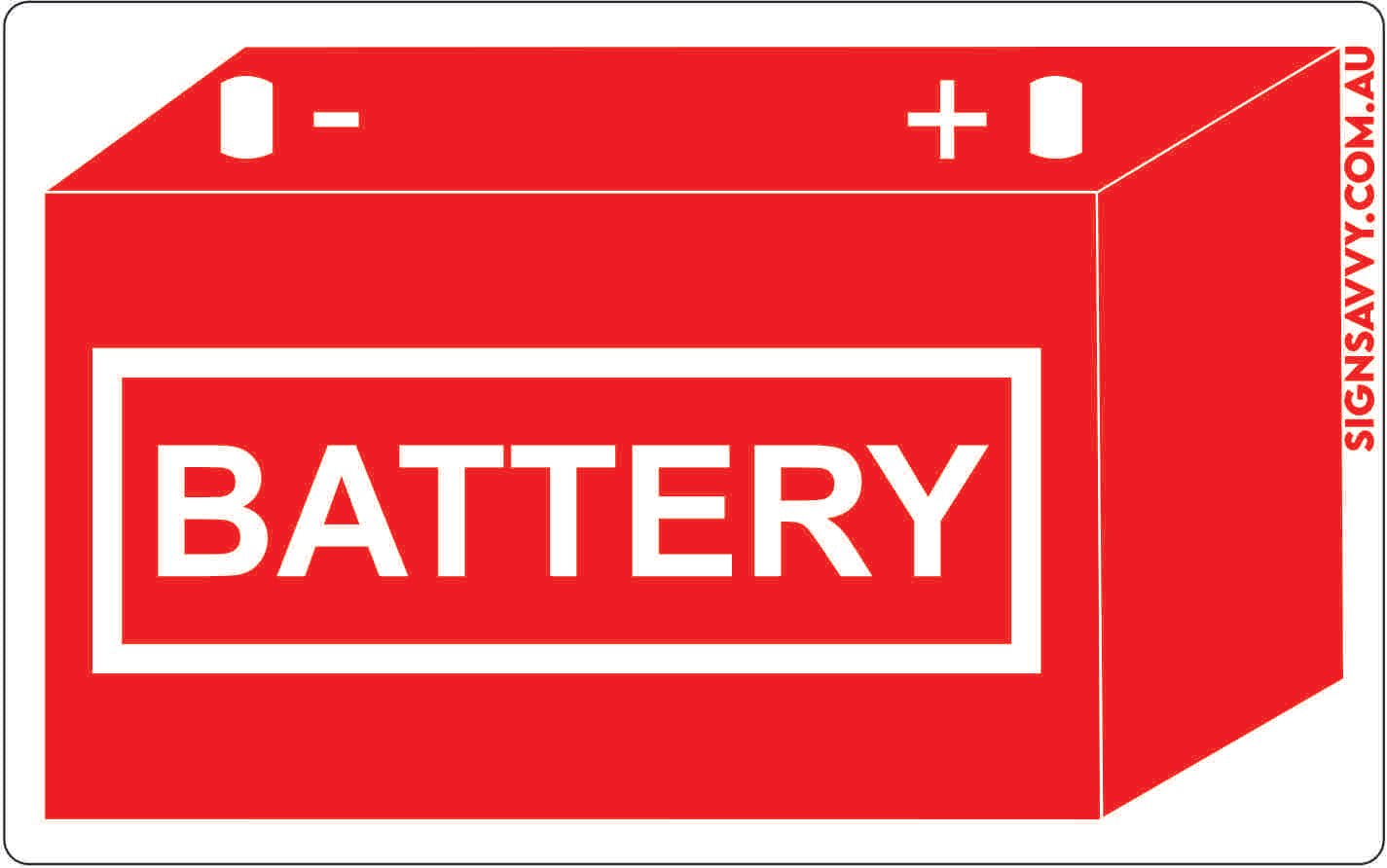 Battery Location Decal - Reflective - BCI Style - Drew's Sign It Pty LtdSafety Decals & Stickers