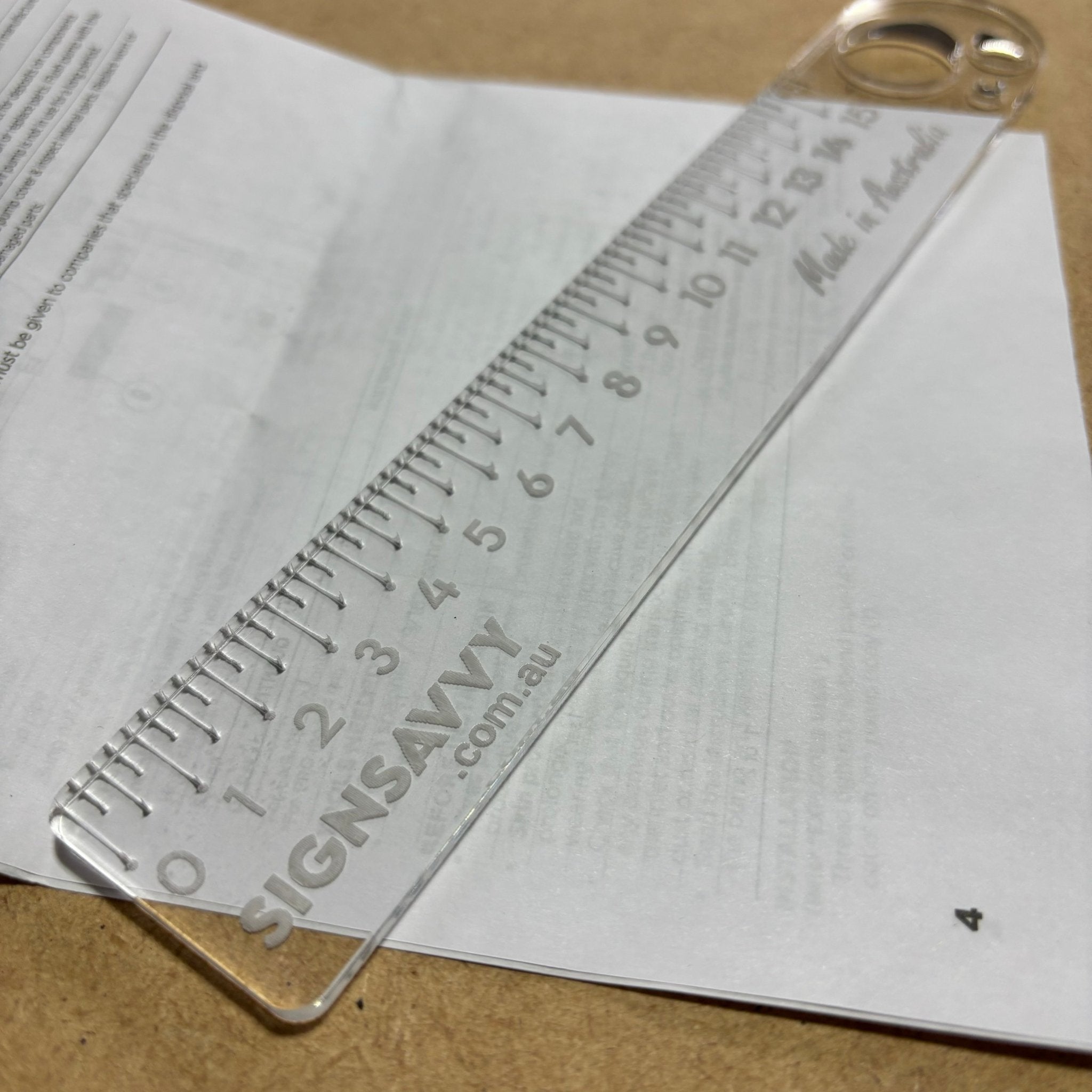 Laser Engraved Acrylic Ruler - Drew's Sign It Pty Ltd