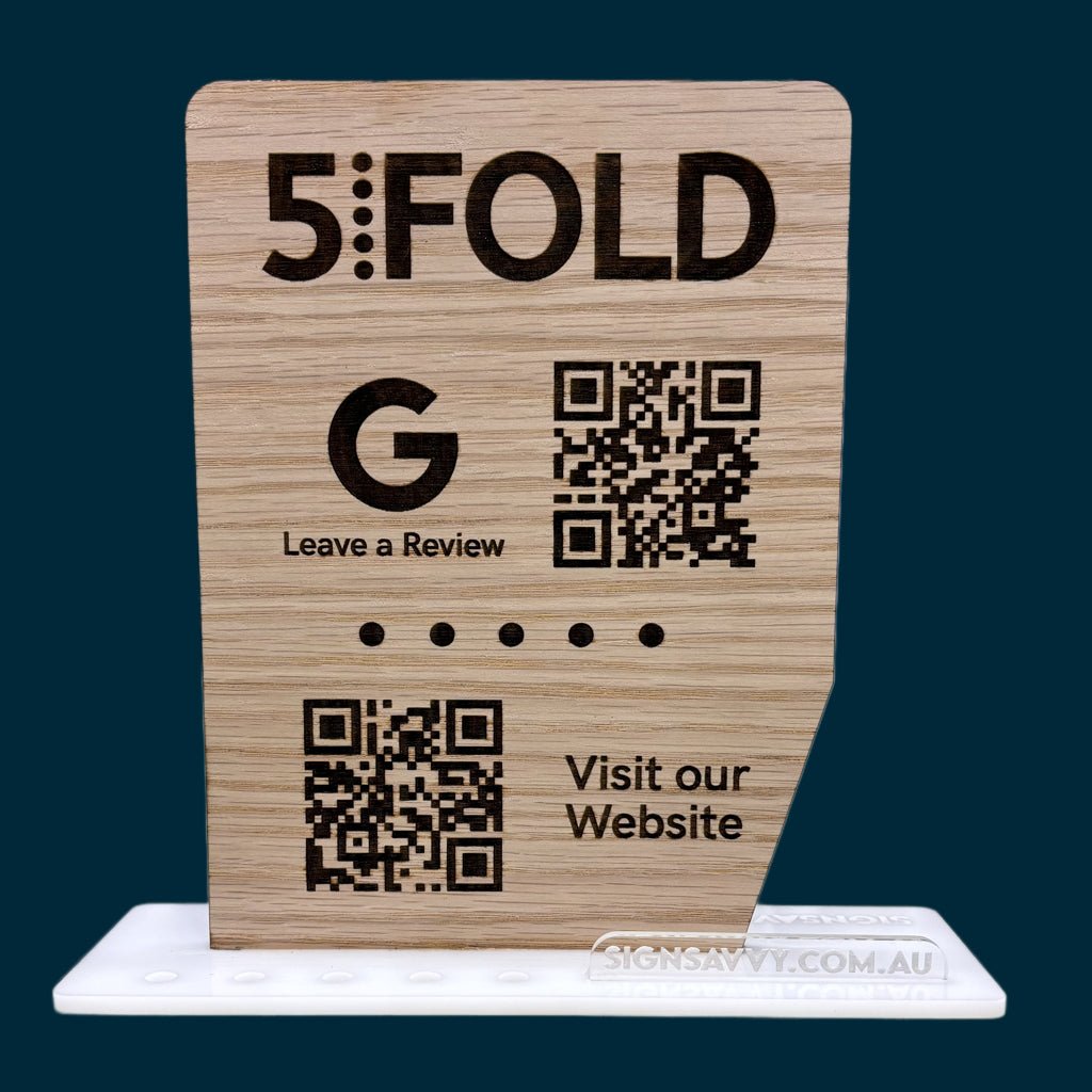 Signature QR Code Desktop Stand - Drew's Sign It Pty Ltd