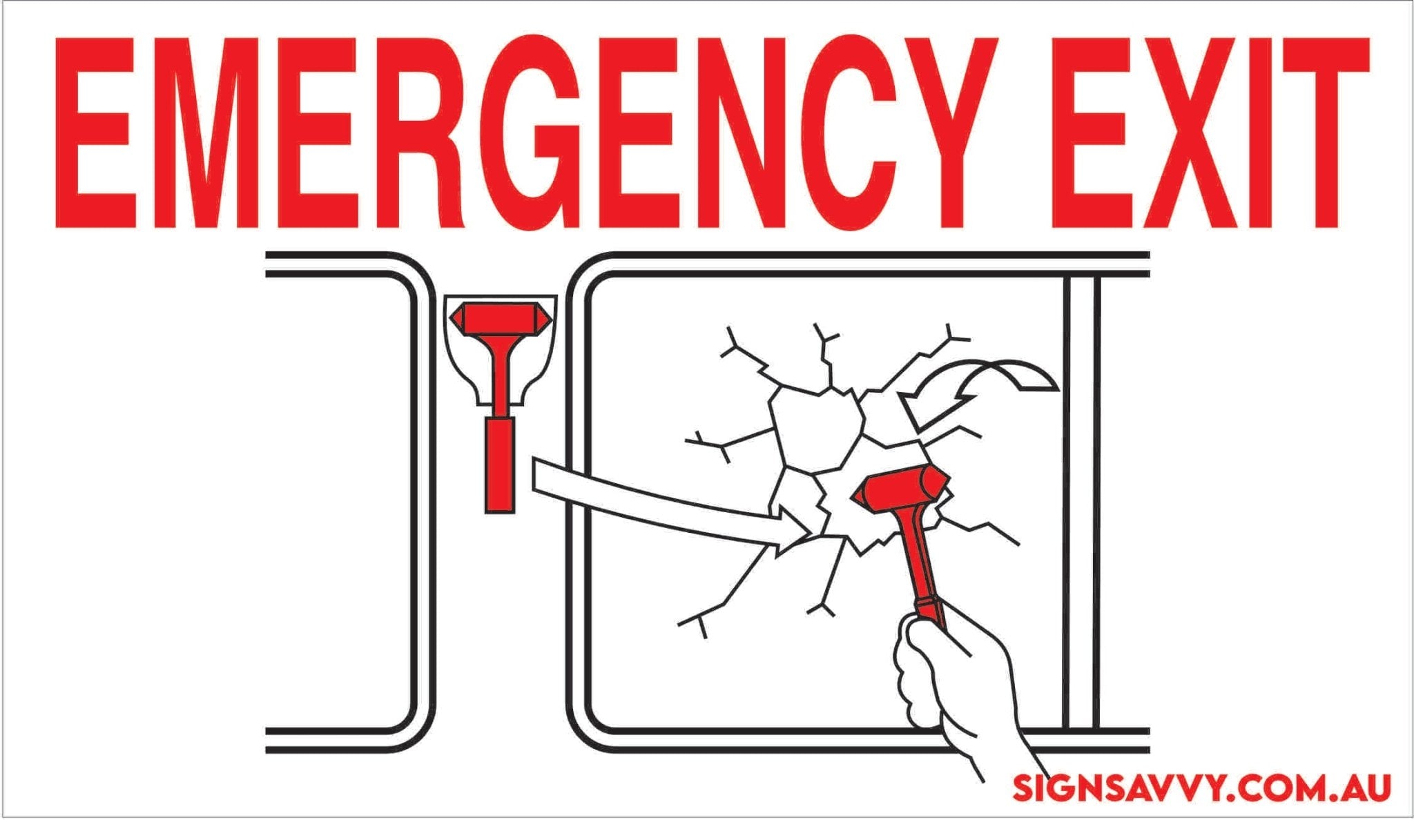 Toyota Coaster Emergency Exit decal - Glow in the dark - Drew's Sign It Pty LtdSafety Decals & Stickers